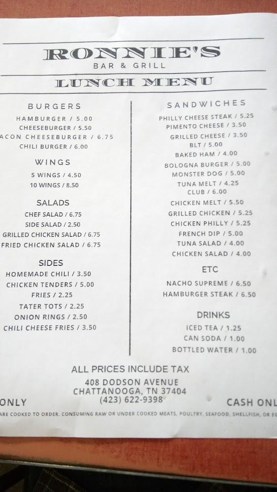 Ronnie's Grill Menu image 1