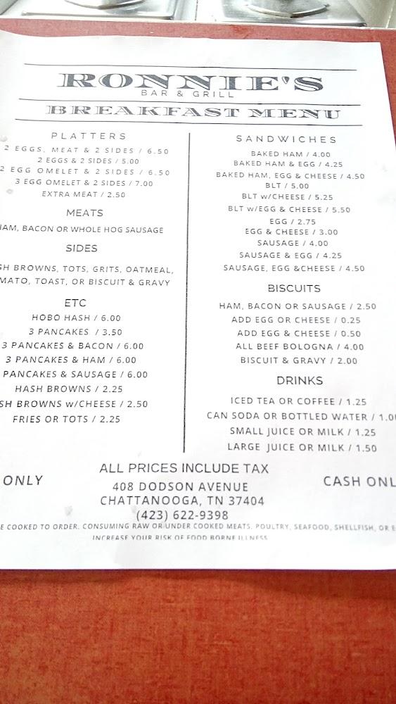 Ronnie's Grill Menu image 2